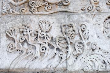 An element of the decoration of the facade of the temple on the territory of the Marfo-Maria abode of mercy