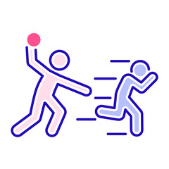 Bullying between kids color line icon. Problem of mockery and bullying at school. Isolated vector element. Outline pictogram for web page, mobile app, promo.