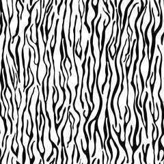 Animal Zebra print. Seamless monochrome black and white background. Small strip