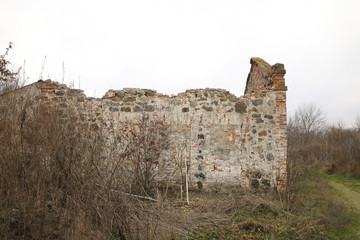 the ruins of buildings