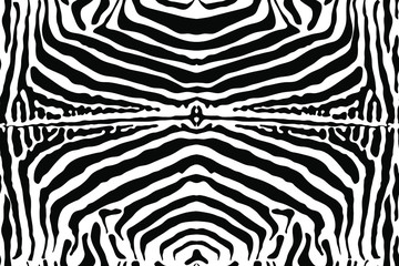 Animal Zebra print. Seamless monochrome black and white background. Small strip
