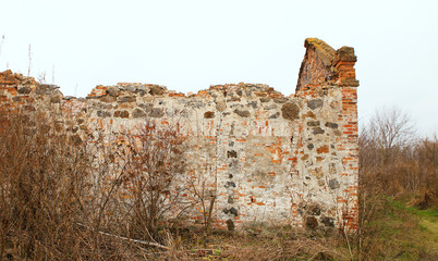 the ruins of buildings