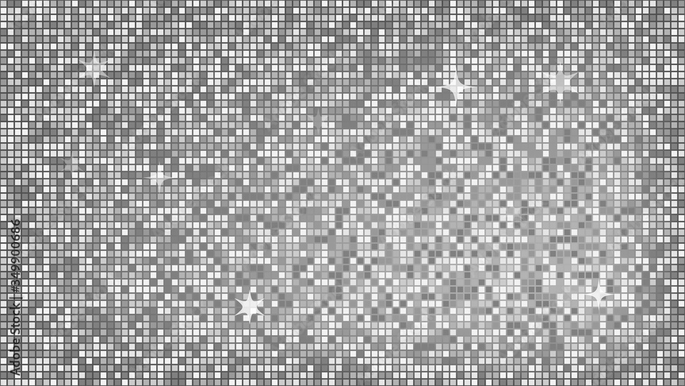 Poster abstract background silver mosaic. background foil metallic texture. festive vector illustration. mi