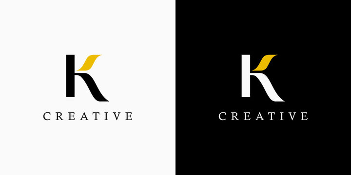 Initial Letter H and K Linked Logo. Black and Gold Lettering Calligraphy Style isolated on Double Background. Usable for Business, Beauty and Fashion Logos. Flat Vector Logo Design Template Element.