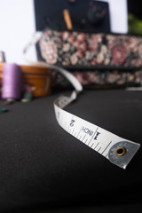 measuring tape and sewing tools