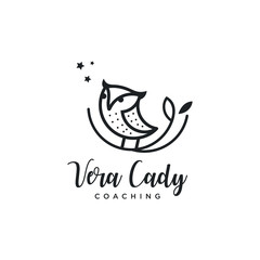 Obraz premium simple Owl logo icon concept with Linear style 