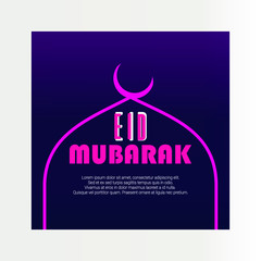 Aesthetic Eid Mubarak Social Media Post 
