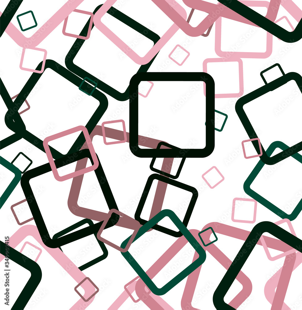 Poster random vector seamless pattern in squares.