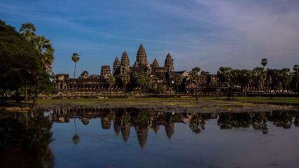 Fototapeta na wymiar Panorama View on Angkor Wat with lake , Siem Reap, Cambodia, Asia