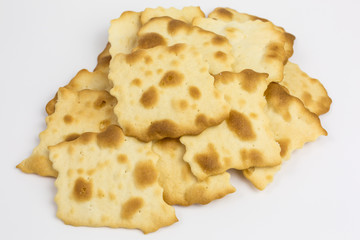 heap of mediterranean crunchy cracker with sea salt
