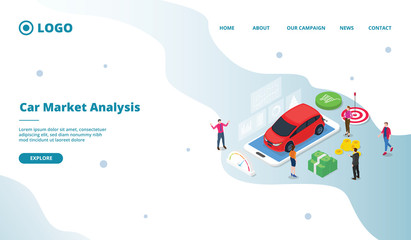 Naklejka premium Car trade busy transaction between seller and prospective buyer modern flat cartoon style