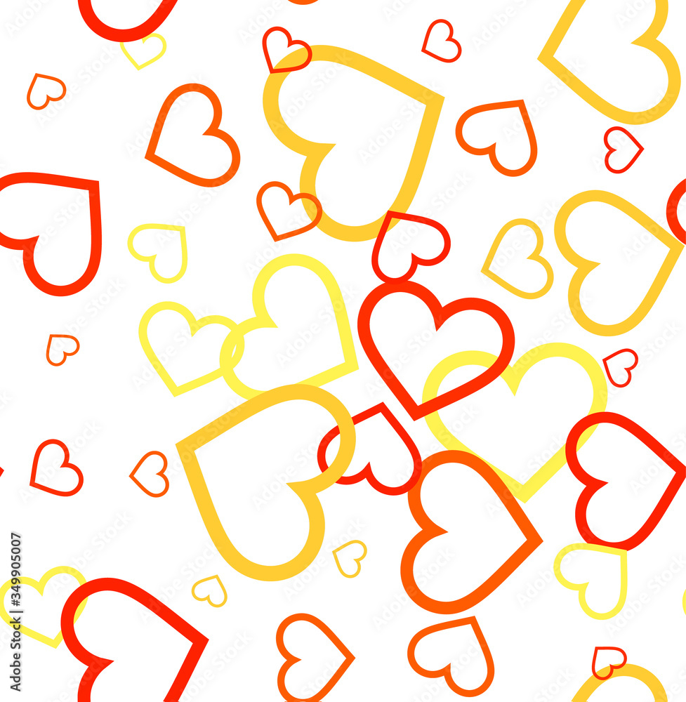 Poster random vector seamless pattern in hearts.