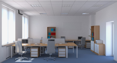 office, interior visualization, 3D illustration