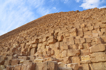 View of the top of the Cheops Pyramid from its base