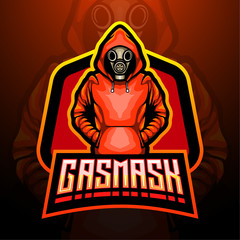 Gas mask esport logo mascot design 