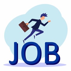 Flat vector illustration, vacancies, job search, recruitment, work groups, freelance, web graphic design.