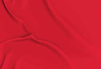 Obraz premium Red wrinkled fabric, 3d rendering.