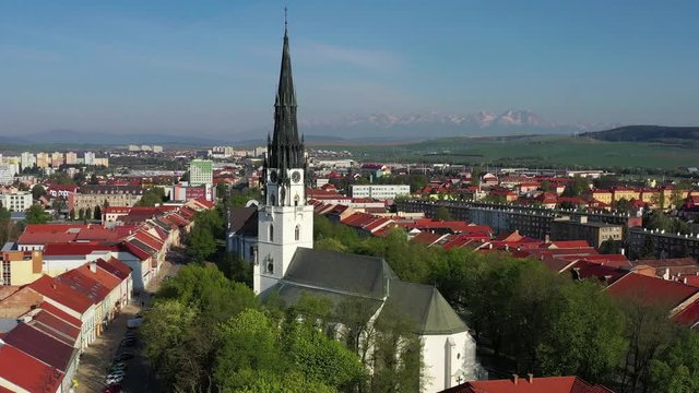 Aerial view of Spisska Nova Ves town in Slovakia