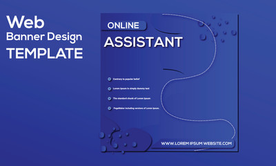 Abstract banner design web template, Square header web banner