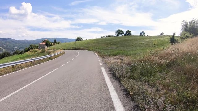 SS62 mountain road next to Cavazzola, municipality of Berceto, Province of Parma, Emilia-Romagna, Italy