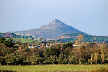 View of the Great Sugar Loaf hill at County Wicklow, Ireland