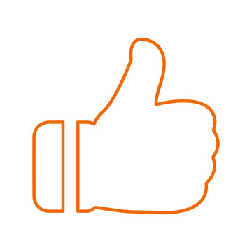 Outline thumbs up, favorite, hand, like line icon