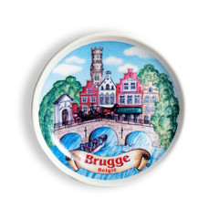Souvenir (magnet) from Belgium isolated on white background