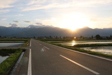 Fototapeta premium あずみ野の夕暮れ
