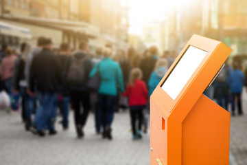 Self-service desk on a city street