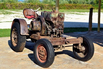 old rusty tractor