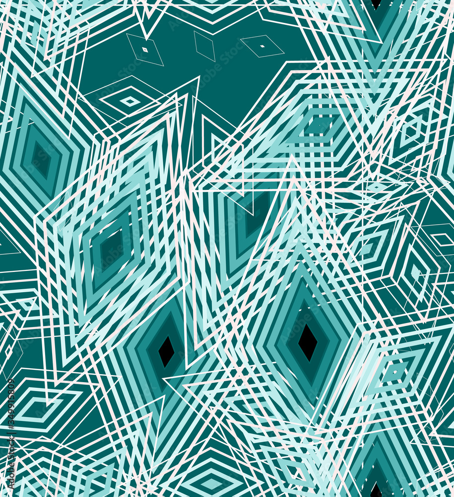 Poster geometry zig zag vector pattern. ethnic seamless ornament. abstract background - colorful lines. vec