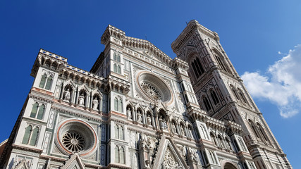 View of the Florence Cathedral (Duomo di Firenze, Cattedrale di Santa Maria del Fiore) in Florence, Italy