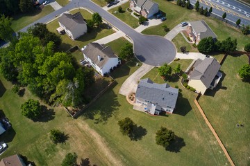Aerial view of a beautiful sub division in Suburbs of Atlanta , GA USA 