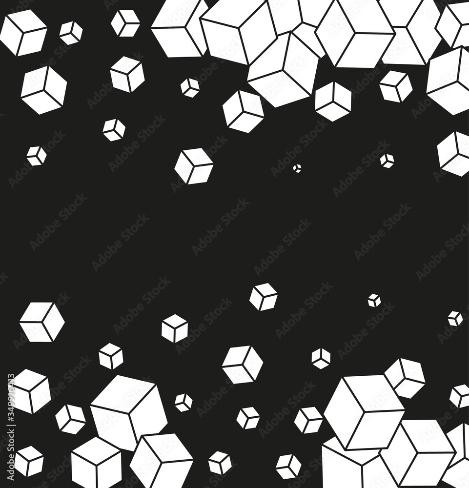 Poster vector abstract background with cube cell. modern technology illustration with square mesh. digital 