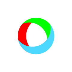 icon, emblem, logo, program, application colored circle on white vector illustration,

