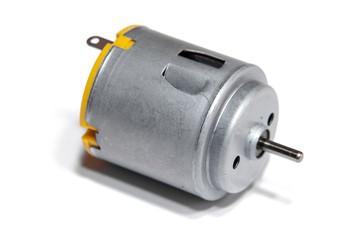 Small DC motor for DIY toys isolated on white background