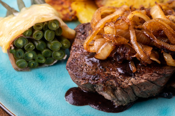 swabian zwiebelrost with potatos and beans