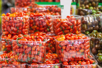 Fresh Organic Farm Tomatoes at the Market