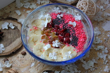 bowl of muesli with berries