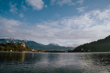 lake and mountains