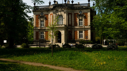 
View of the historic building called the Bachelor's House (Little Versailles) in the Świerklaniec...
