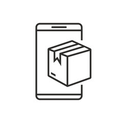 Delivery App , Box with phone icon vector design 