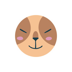 Highlights Stories cover, avatar, emoji: satisfied, happy and smile. Cute funny cat face.