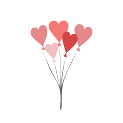 Fototapeta na wymiar Balloons in heart shape.Valentine day Vector illustration