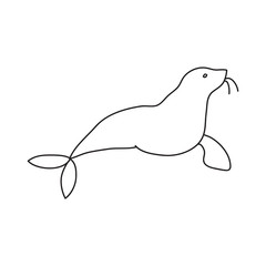 Vector stock illustration with single object: animal, hand drawn, doodle style.