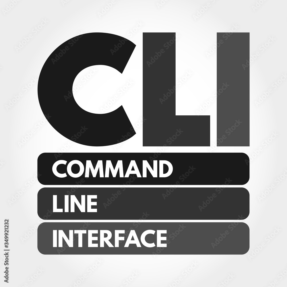 Poster cli - command line interface acronym, technology concept background