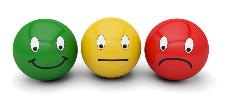 smiley icon face expression emotion positive neutral negative tricolor red green yellow 