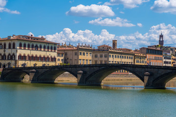 Ponte alla Carraia Bridge on River Arno in Florence, Tuscany, Italy