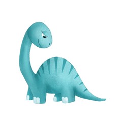Digital illustration for the children. Cute dinosaur.