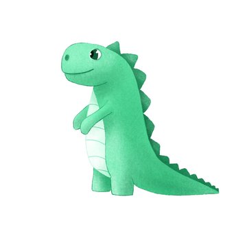 Digital illustration for the children. Cute dinosaur.
